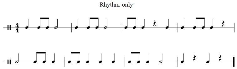 rhythm only example music