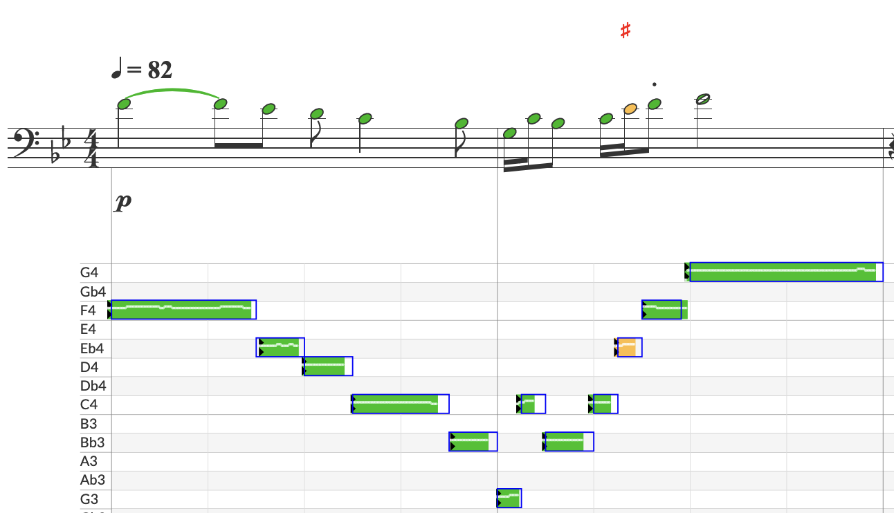 auto assessment piano roll view screenshot