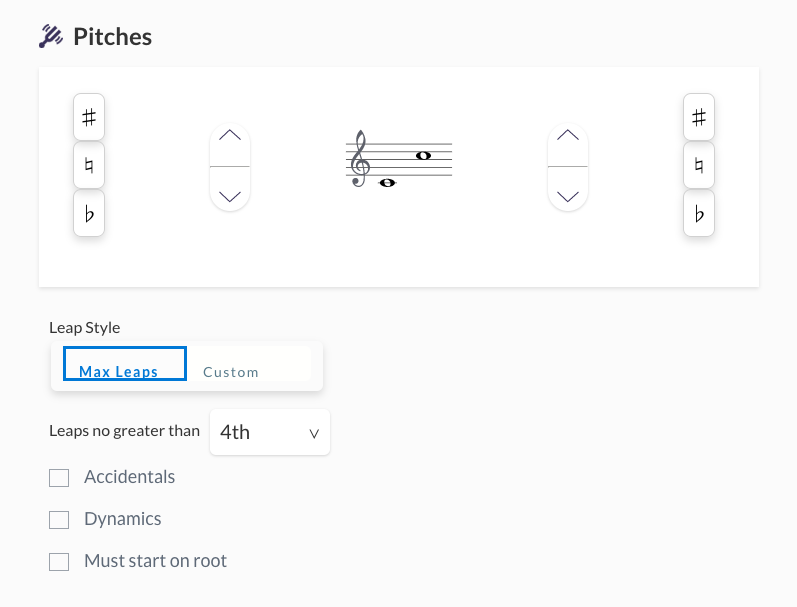 setting the pitch range