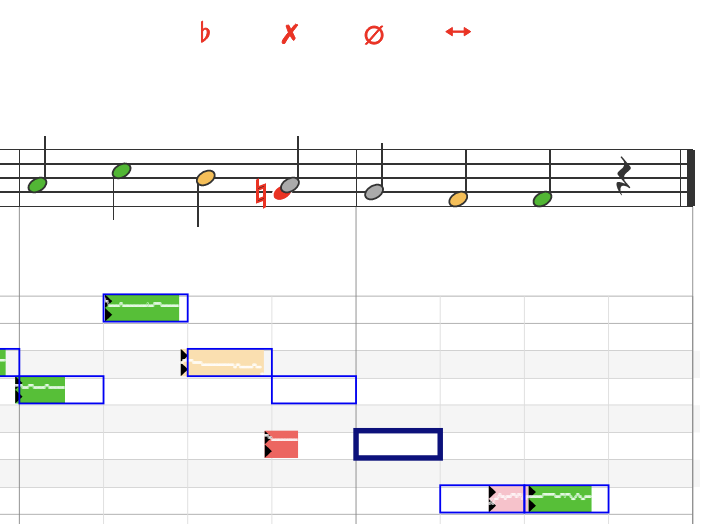 auto assessment piano roll view with errors screenshot