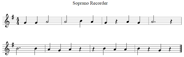 example music for recorder