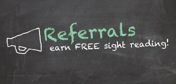 Referrals earn free sight reading